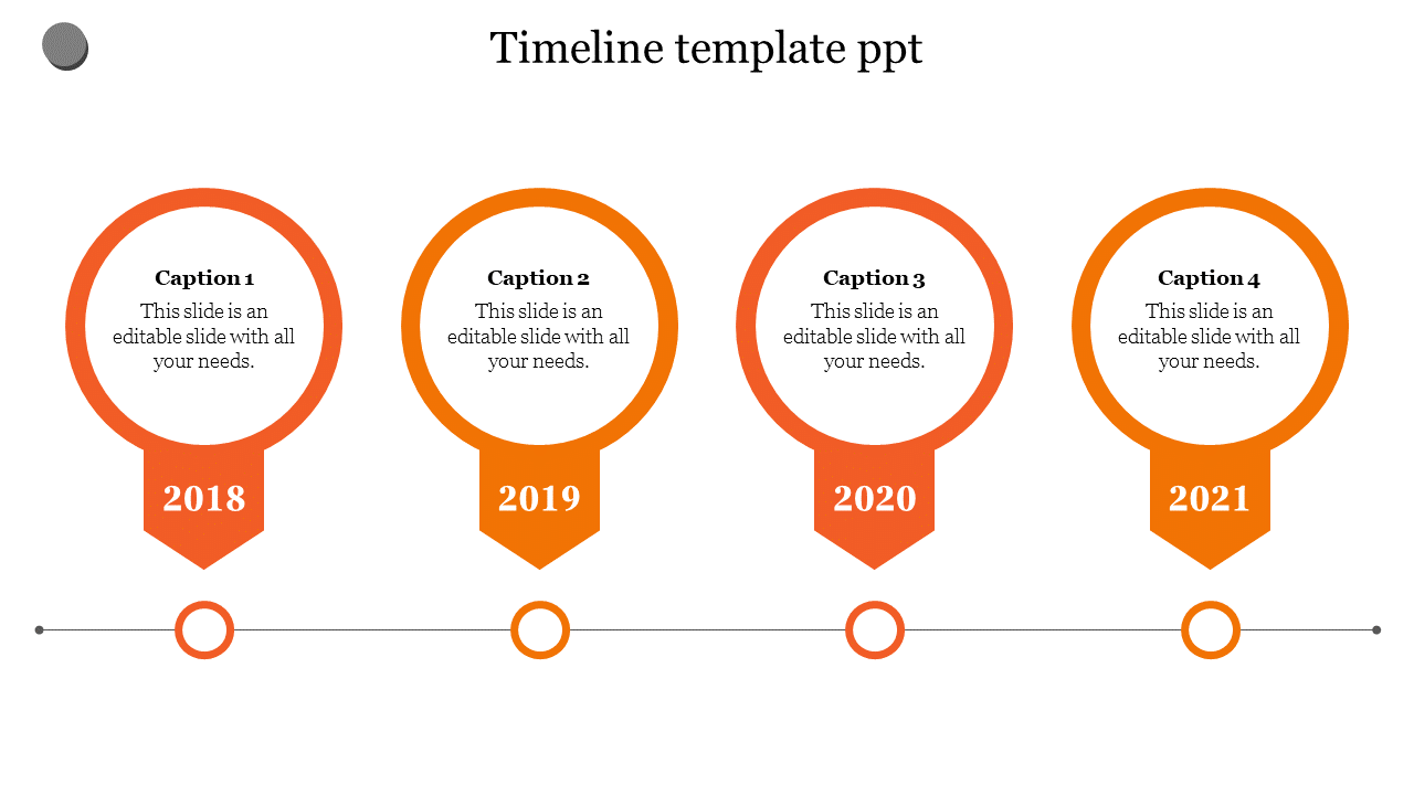 Free - Amazing Timeline Template PPT In Orange Color Slide